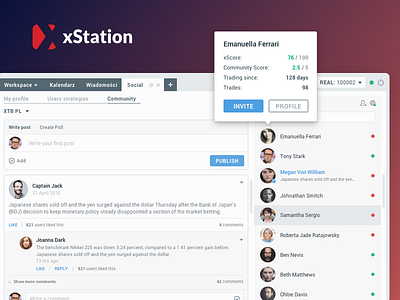 xStation5 - Trading platform app web design interface money platform trading ui ux