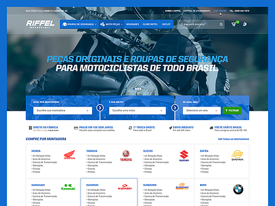 Riffel - E-commerce blue ecommerce motorcycle shop vtex