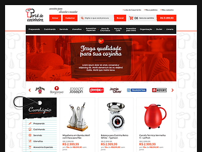 Portal do Cozinheiro - E-commerce black caffe digital cook ecommerce household items red shop