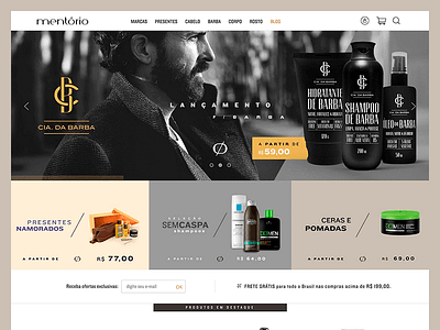 Mentorio - E-commerce beard beauty ecommerce loja integrada men shop