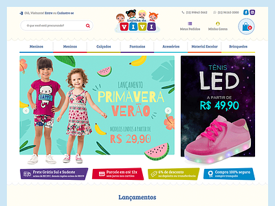 Lojinha Da Vivi - E-commerce admake crianças ecommerce kids menina menino shop tray webdesign
