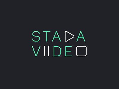 Stada Video camera logo neon pause play stop typography video