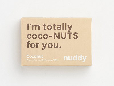 Nuddy box branding design logo natural organic packaging pun soap typography vegan