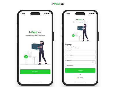 inPost.ua - Imaginary postal company in Ukraine application branding dailyui design logo mobile sign up ui uiux ux web design