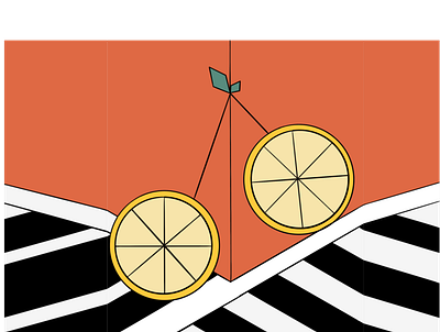 lemon bike 2d color colour design editorial graphic design illustration ui