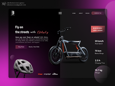 Landing Page for Electric Bike Company