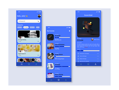 Online Learning Mobile App Concept app clean ui dailyui design education education app elearning illustration learning minimalistic mobile app study app ui