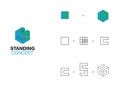 Standing Concept graphic design logo