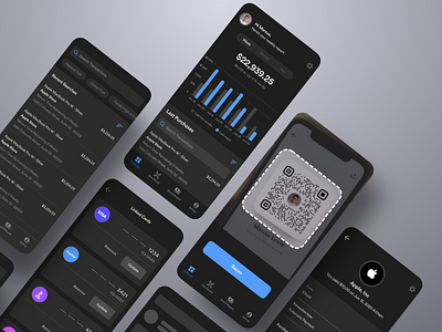 Finance App account app bank banking card dark finance flutter interaction ios iphone mobile payment paypal product design saas savings transfer ui ux