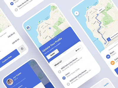 On Demand Rides android app flatdesign flutter interaction ios iphone map material mobile on demand phone product design react ride saas saas app uber ui ux