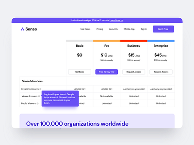 SaaS Pricing Page app clean corporate desktop header hero homepage interaction interface landing page marketing pricing responsive saas ui uiux ux web webflow website