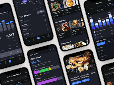 Calorie and Macro Tracking App app calculator calorie figma fitness flutter interaction iphone macro macro nutrient mobile product design saas tracking ui ux