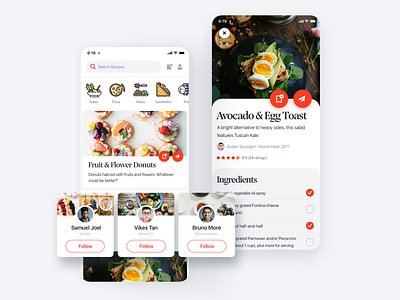 Food Recipe App app ecommerce food interaction ios iphone mobile product design recipe restaurant social media social network ui ux