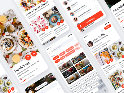 Foodie Recipe App app foodie interaction ios iphone mobile product design profile recipe search social app social network ui ux