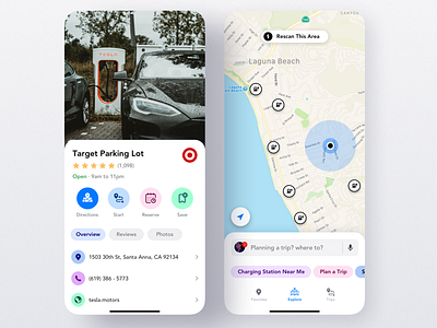 Mobile App for Finding Electric Car Charging Stations app charging electric car interaction ios iphone map mobile product design station tesla uber ui ux