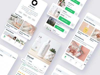 Natural Products App app cart curated ecommerce flat interaction ios iphone minimal mobile natural product design ui ux