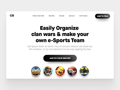 E-Sports landing page