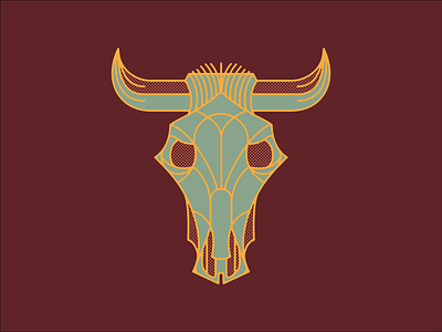 Bull Skull americana bull cowboy design illustration rodeo skull southwest southwestern vector western wildlife