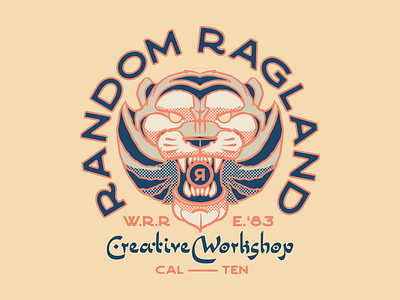 Random Ragland Workshop Badge badge design badge logo branding design illustration logo patch patches tiger type typography vector