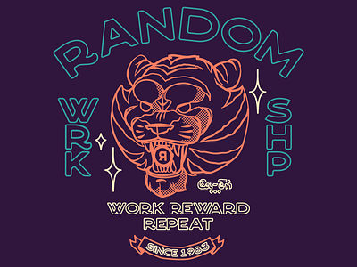 Random Ragland Workshop Tiger Neon badge badges branding design illustration logo neon patch patches random ragland tiger typography vector
