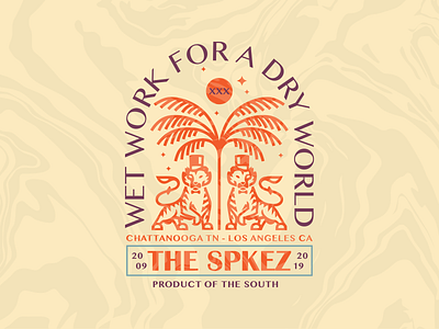 The Spkez - Wet Work badge badge logo branding design illustration logo patch patches streetwear tiger typography vector