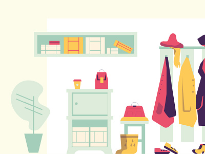 Home color flat goods home illustration vector