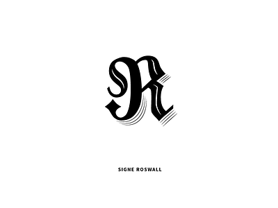 My own logo (First Version) black and white blackletter calligraphy design gothic logo signe roswall