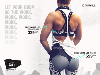 ICANIWILL "Work" Product Ad (unofficial) ad advertisement design fitness icaniwill picture product sports ui woman work