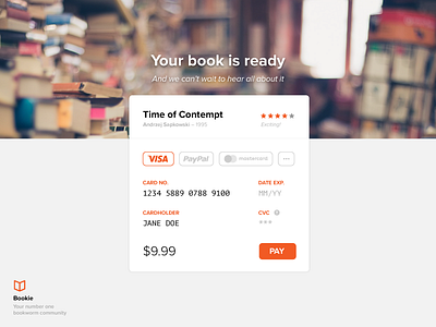 DailyUI #002: Credit Card Checkout book card challenge checkout credit dailyui design payment purchase ui ux visa