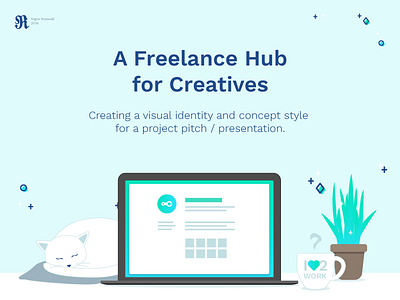 Branding for a Freelance Hub branding design freelance gradients hub icons illustrations logo powerpoint presentation slides strokes