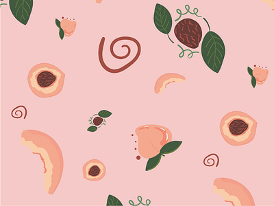 Fragrant peach 2d illustration 2d pattern adobe illustrator design food fruit graphic design illustration illustrator kawaii pattern pattern illustration peach peach pattern pink spring vector vector art