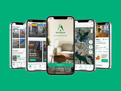 Affordabode - Affordable Housing App Design affordable housing app branding craigslist housing app ios app logo mobile redfin renting app typography ui ux zillow