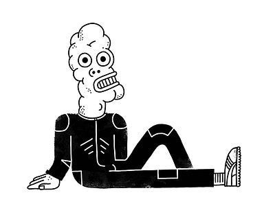Alien Scum alien black and white character illustration