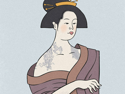 Geisha dragon geisha illustration tattoo