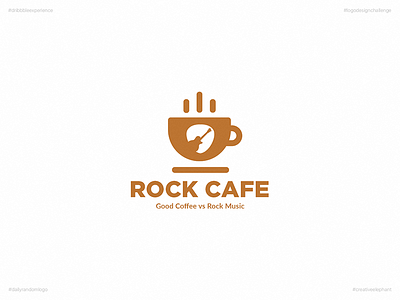 Rock Cafe | Day Twelve Logo of Daily Random Logo Challenge creative elephant daily logo challenge daily random logo dribbble experience