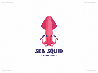 Sea Squid | Day 33 Logo of Daily Random Logo Challenge creative elephant daily logo challenge daily random logo dribbble experience