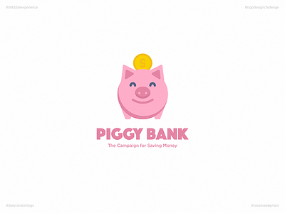 Piggy Bank | Day 40 Logo of Daily Random Logo Challenge creative elephant daily logo challenge daily random logo dribbble experience