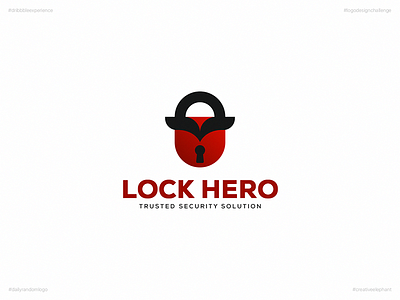 Lock Hero | Day 61 Logo of Daily Random Logo Challenge creative elephant daily logo challenge daily random logo dribbble experience