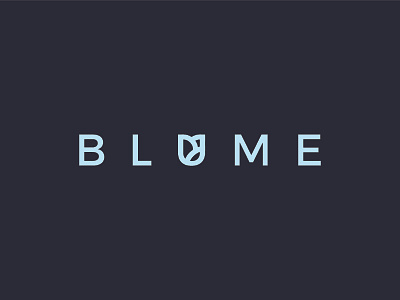 Blume black blue clean dark flower flower shop icon logo minimal modern shop sleek
