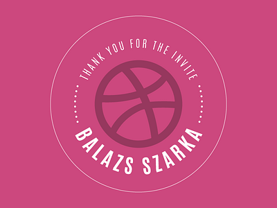 Thank You Balazs Szarka balazs szarka dribbble logo emblem invite logo thank you