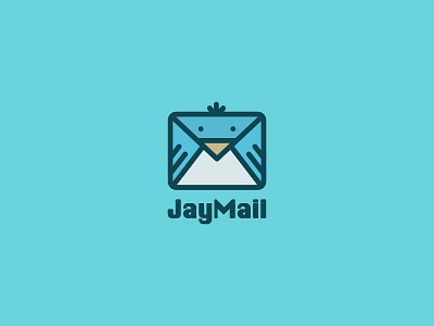 Jay Mail bird email flat funny icon jay logo mail