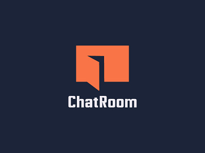 Chatroom app business chat communication community door flat logo simple social