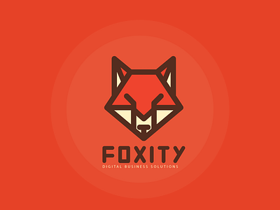 Foxity animal business digital fox icon logo solutions teamwork typography wild