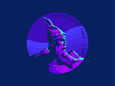 Skanderbeg albania emblem illustration man logo mountain night skanderbeg tirana