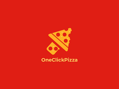 One Click Pizza food icon logo online pizza simple