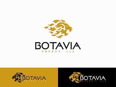 Botavia Energy animal brand energy fire flame flare lion lion logo movement oil wild