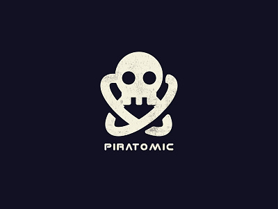 Piratomic Black atomic pirate science security skull strong technology