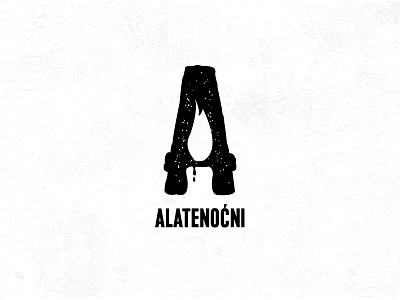 Alatenocni candle letter a letter logo light night production vintage