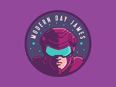 Modern Day James V1 artist channel emblem man logo retro robot sci fi strange technology