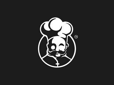 Executive Chef cook cooking delivery food food delivery man logo meat negative space
